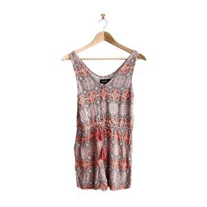 Minkpink Women Romper Shorts Sleeveless Drawstring Floral Medium